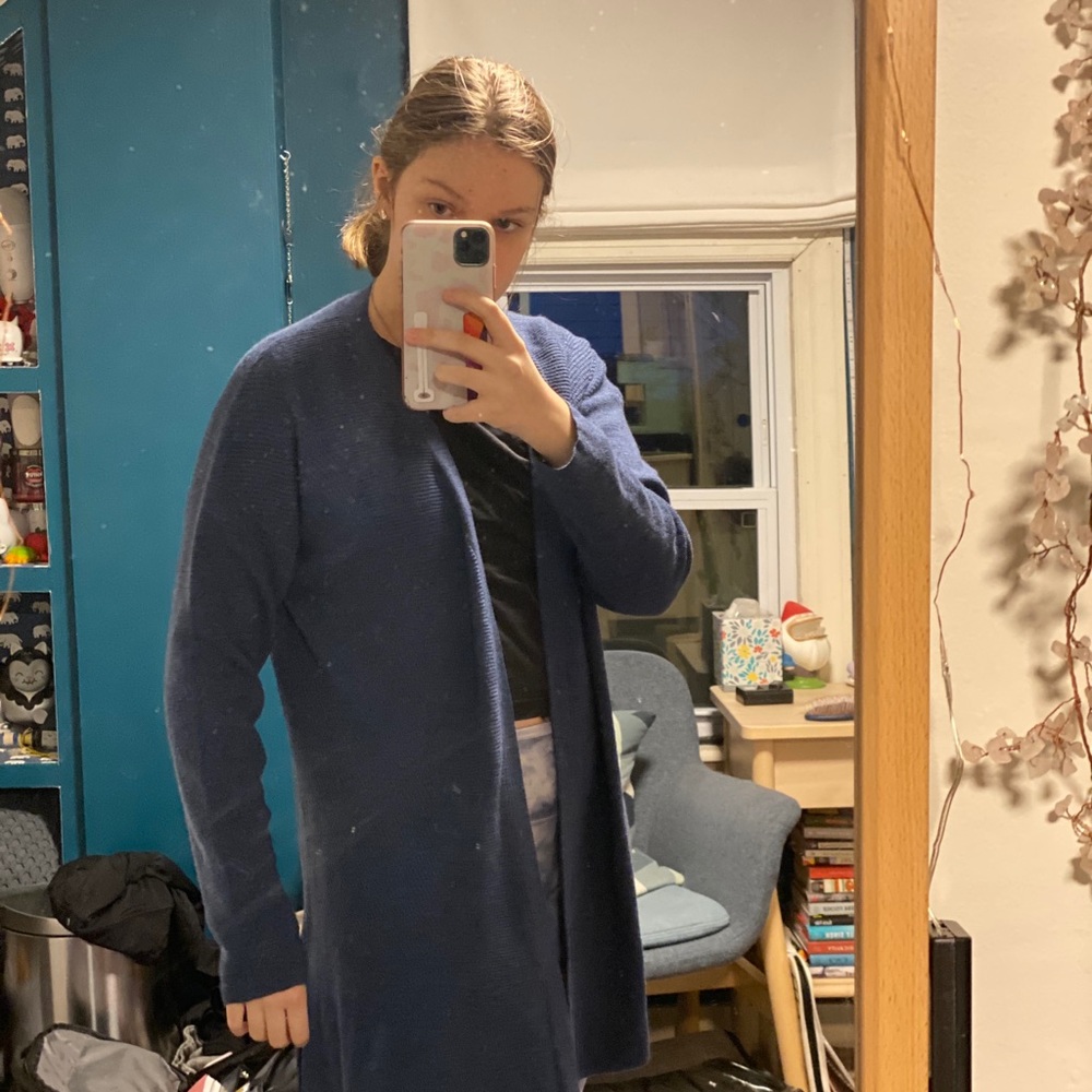 vineyard vines blue long cardigan